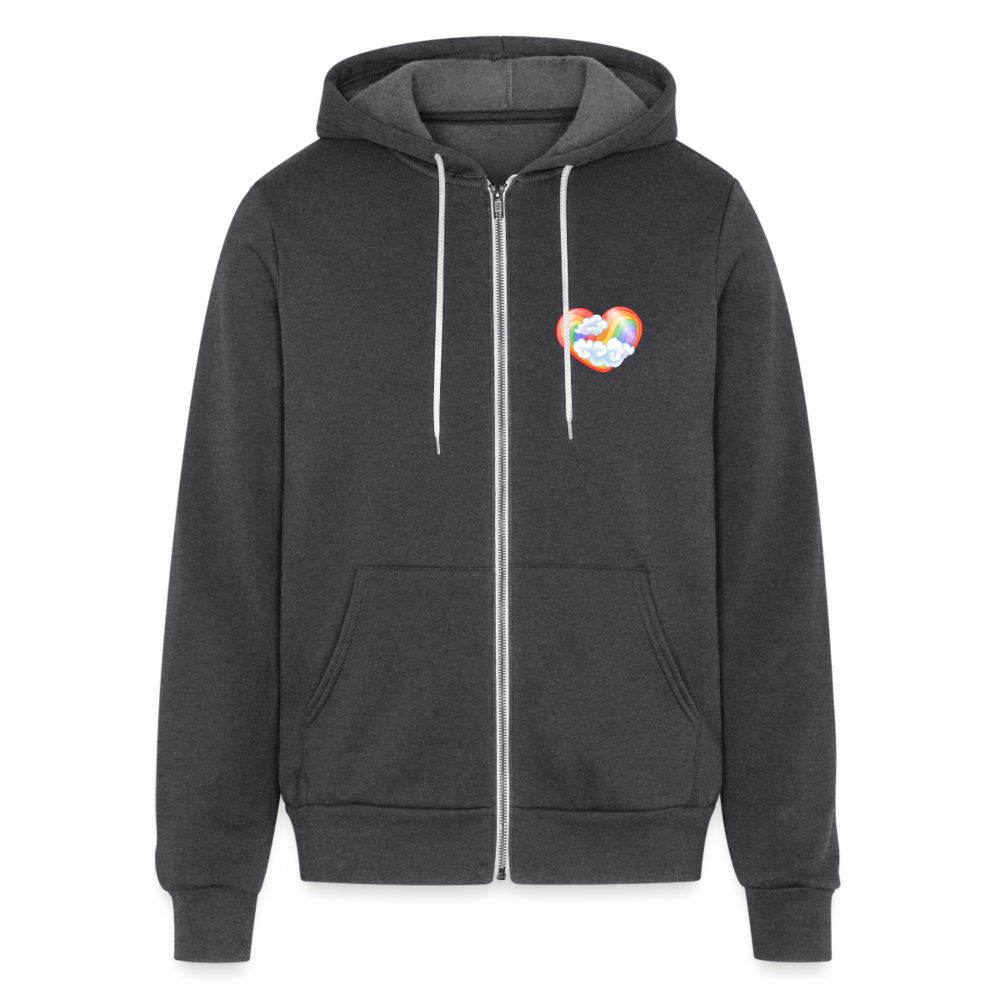 Bella + Canvas Unisex Full Zip Hoodie AIR ELEMENTAL - charcoal grey