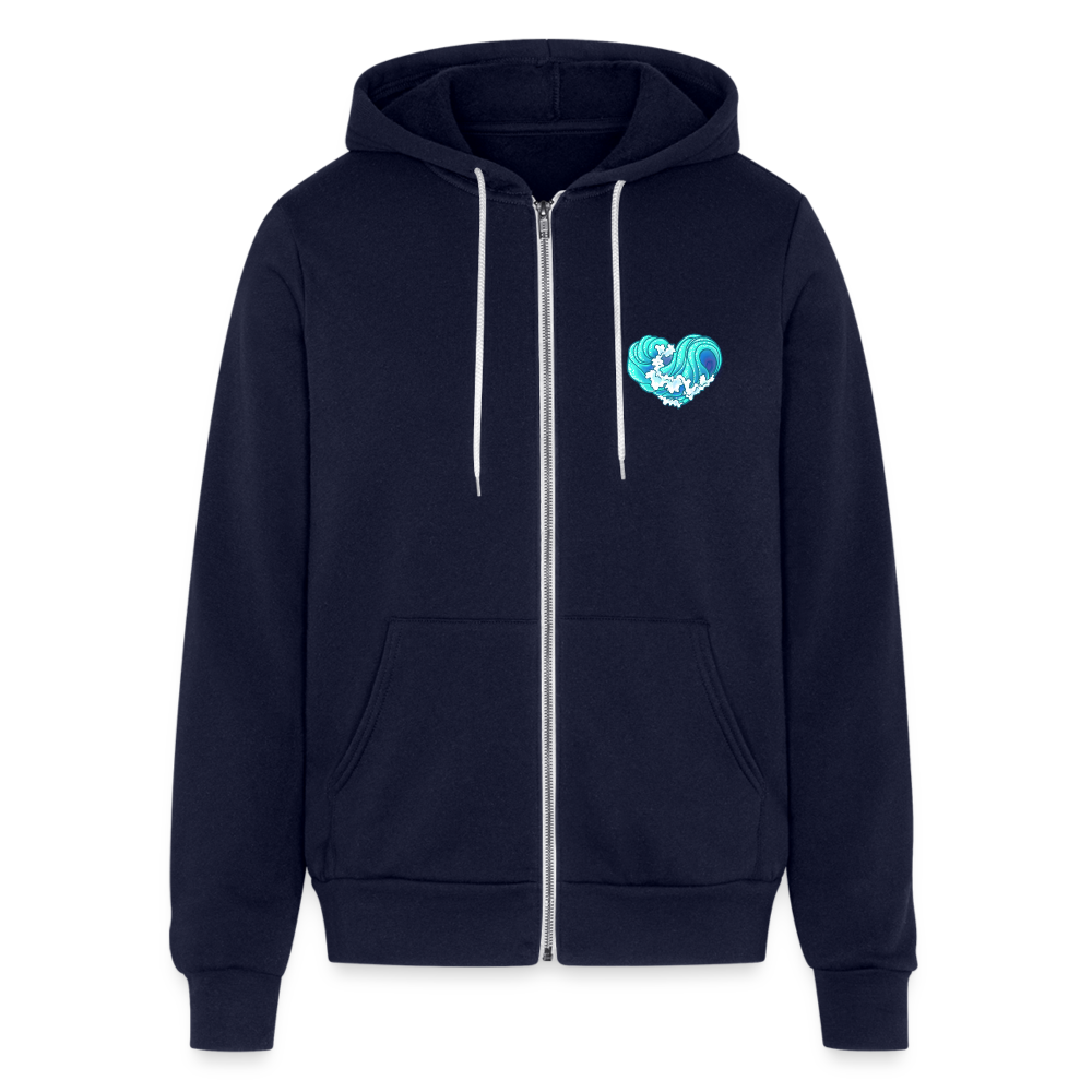 Bella + Canvas Unisex Full Zip Hoodie WATER - navy