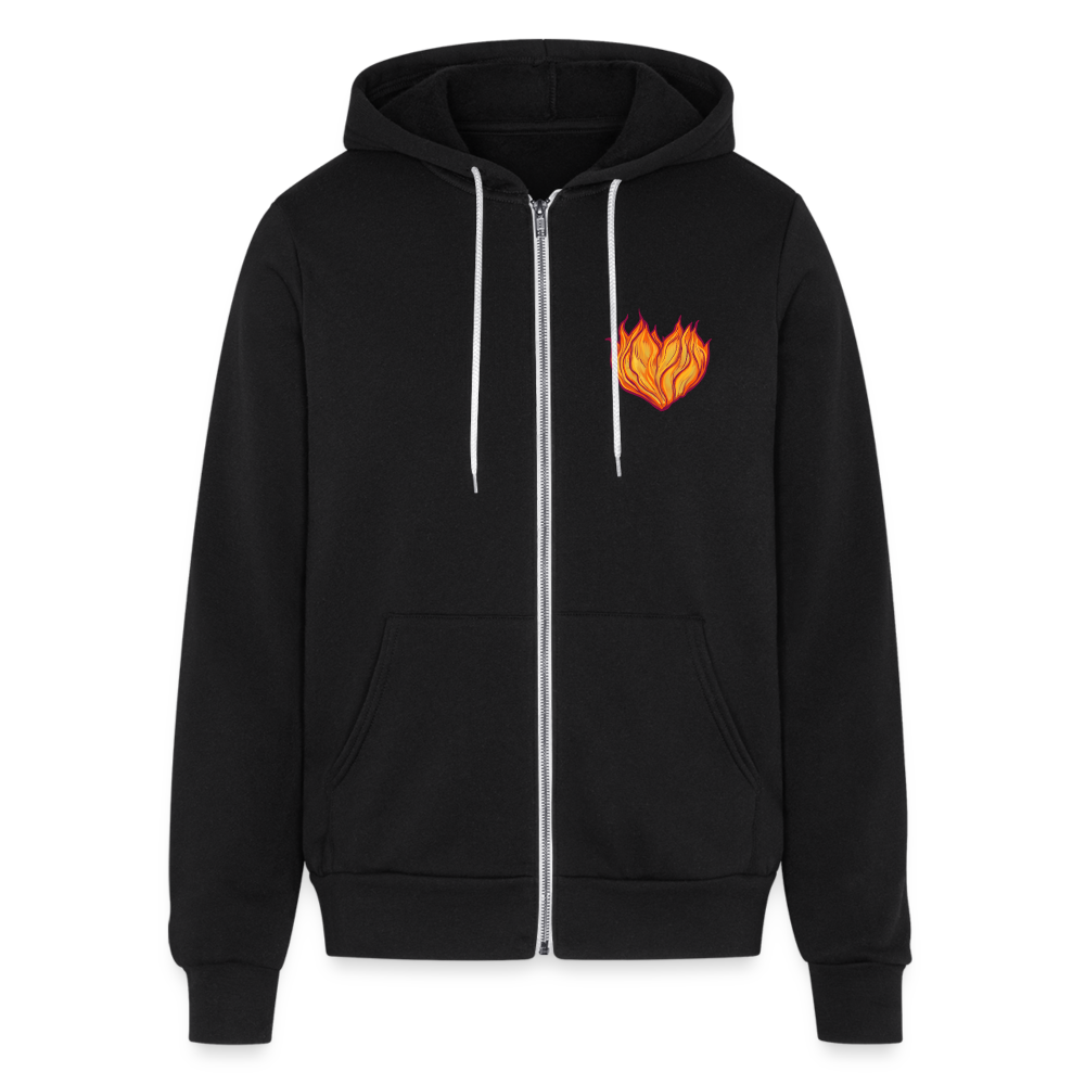 Bella + Canvas Unisex Full Zip Hoodie FIRE - black