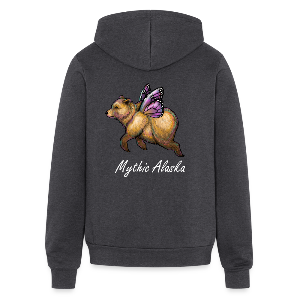 Bella + Canvas Unisex Full Zip Hoodie BUTTERBEAR - charcoal grey