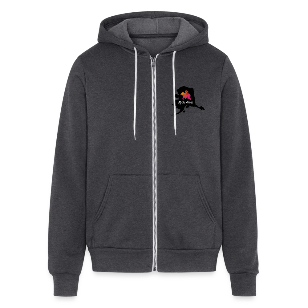 Bella + Canvas Unisex Full Zip Hoodie OLLIE OTTER - charcoal grey