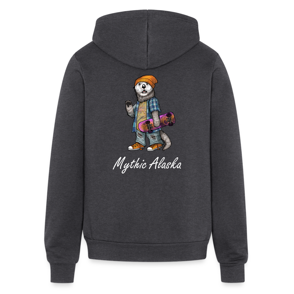 Bella + Canvas Unisex Full Zip Hoodie OLLIE OTTER - charcoal grey