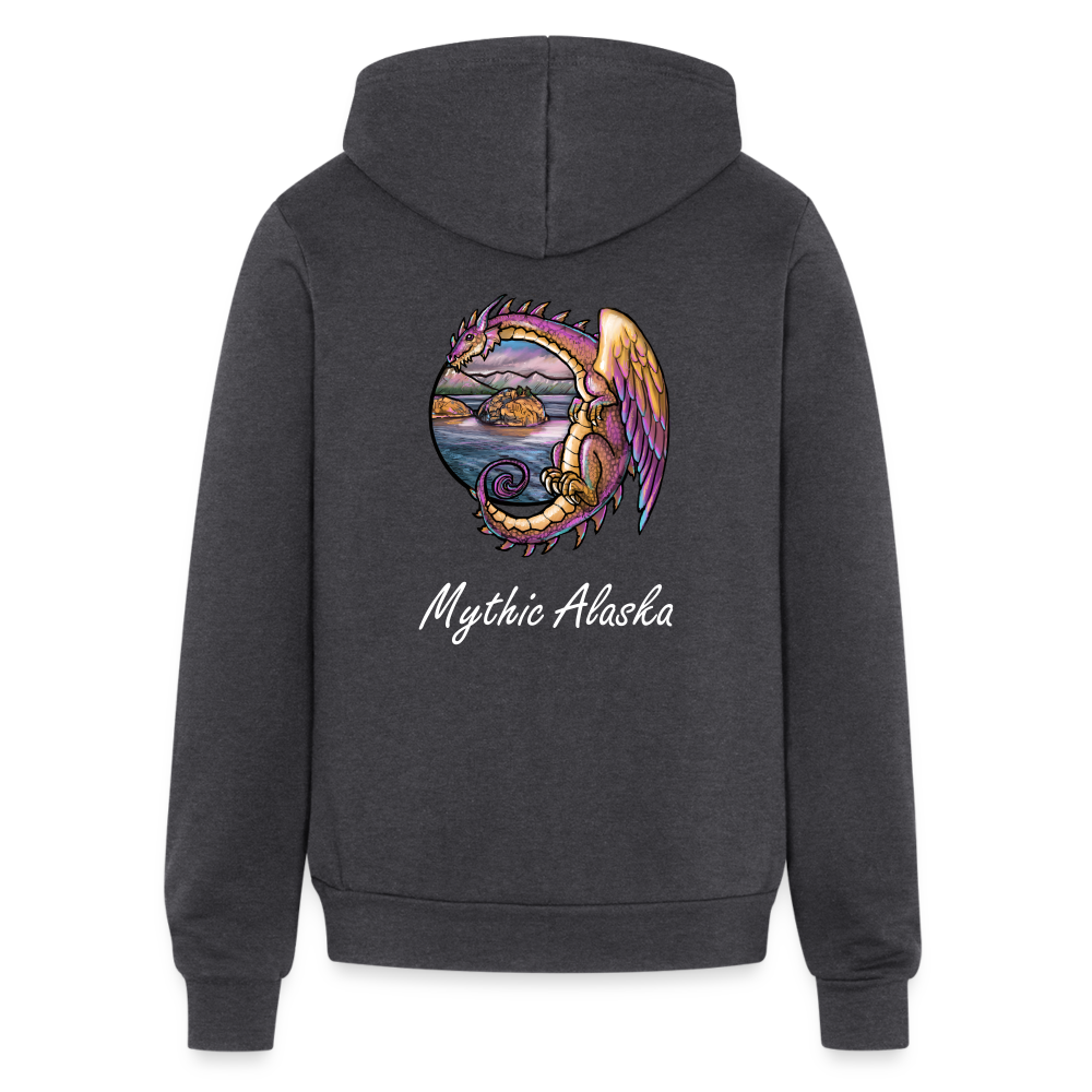 Bella + Canvas Unisex Full Zip Hoodie BELUGA POINT DRAGON - charcoal grey