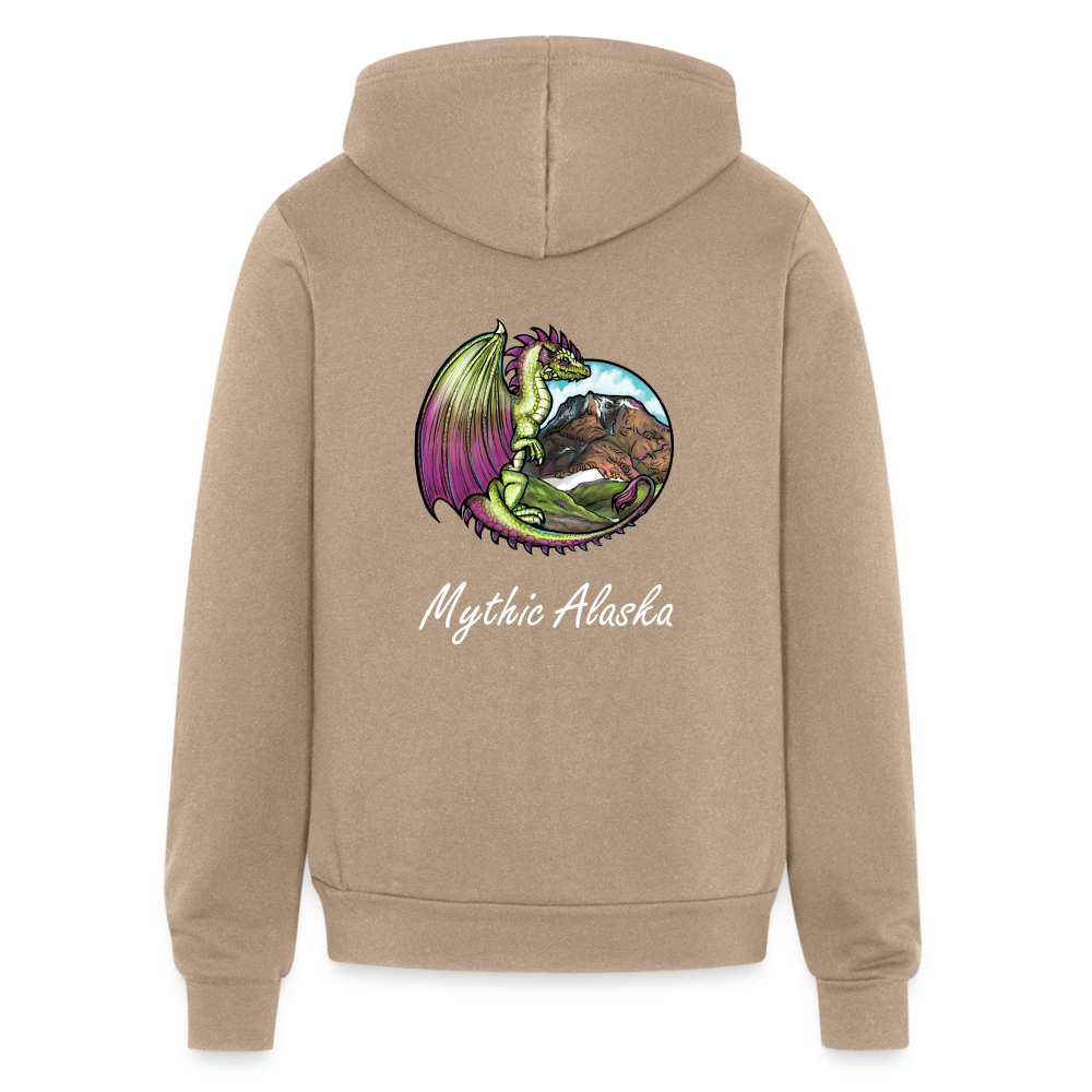 Bella + Canvas Unisex Full Zip Hoodie FLAT TOP DRAGON - tan