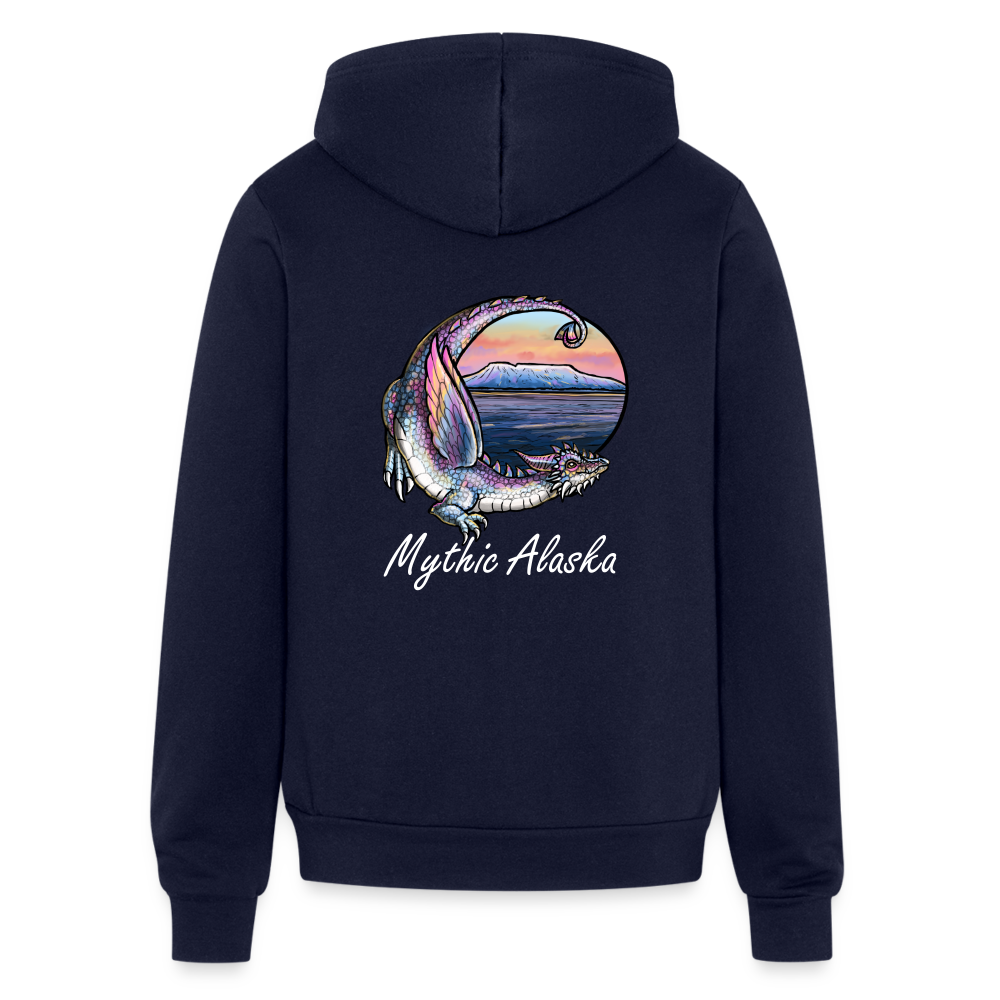 Bella + Canvas Unisex Full Zip Hoodie SLEEPING LADY DRAGON - navy