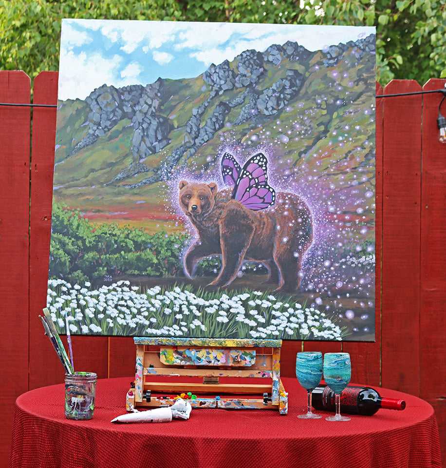 Butterbear - Acrylic on Canvas - 36" x 36"