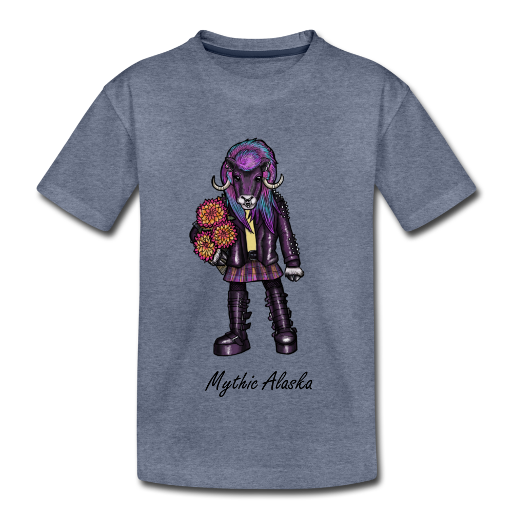 Mavis Muskox - Kids' Premium T-Shirt - heather blue