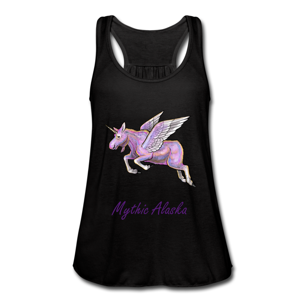 Moosicorn - Women's Flowy Tank Top by Bella - black