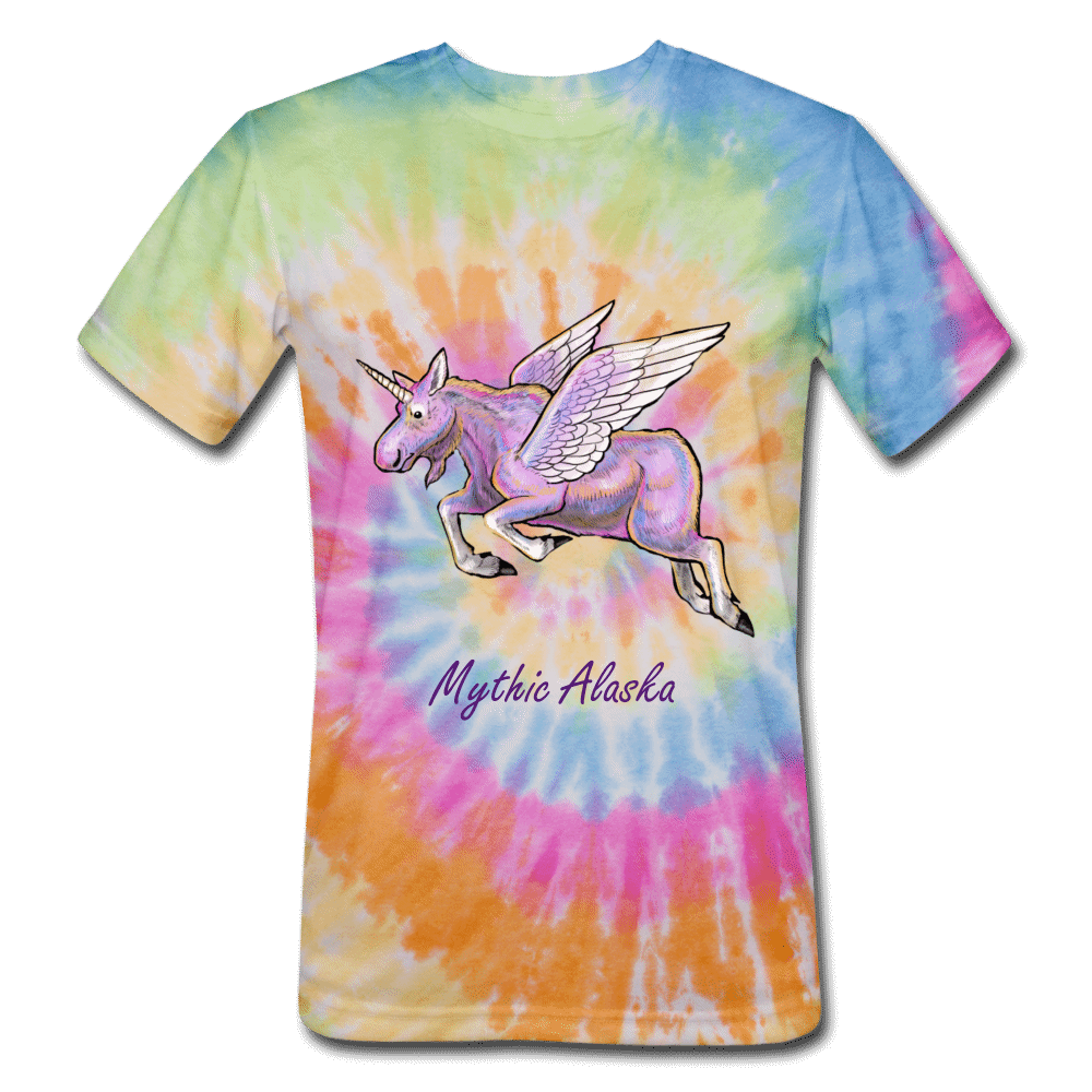 Moosicorn - Unisex Tie Dye T-Shirt - rainbow
