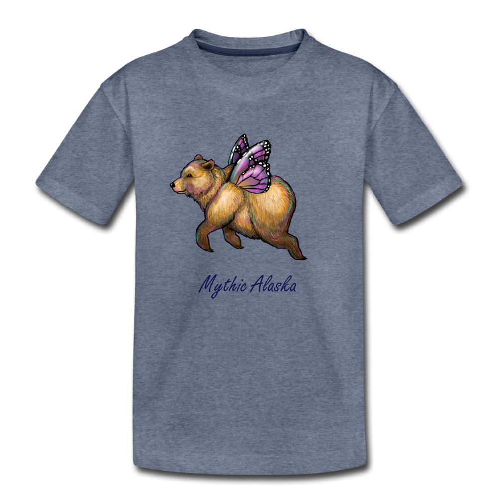Butterbear - Kids' Premium T-Shirt - heather blue