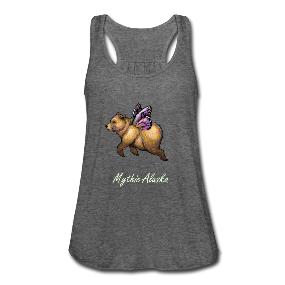 Butterbear - Women's Flowy Tank Top by Bella - deep heather