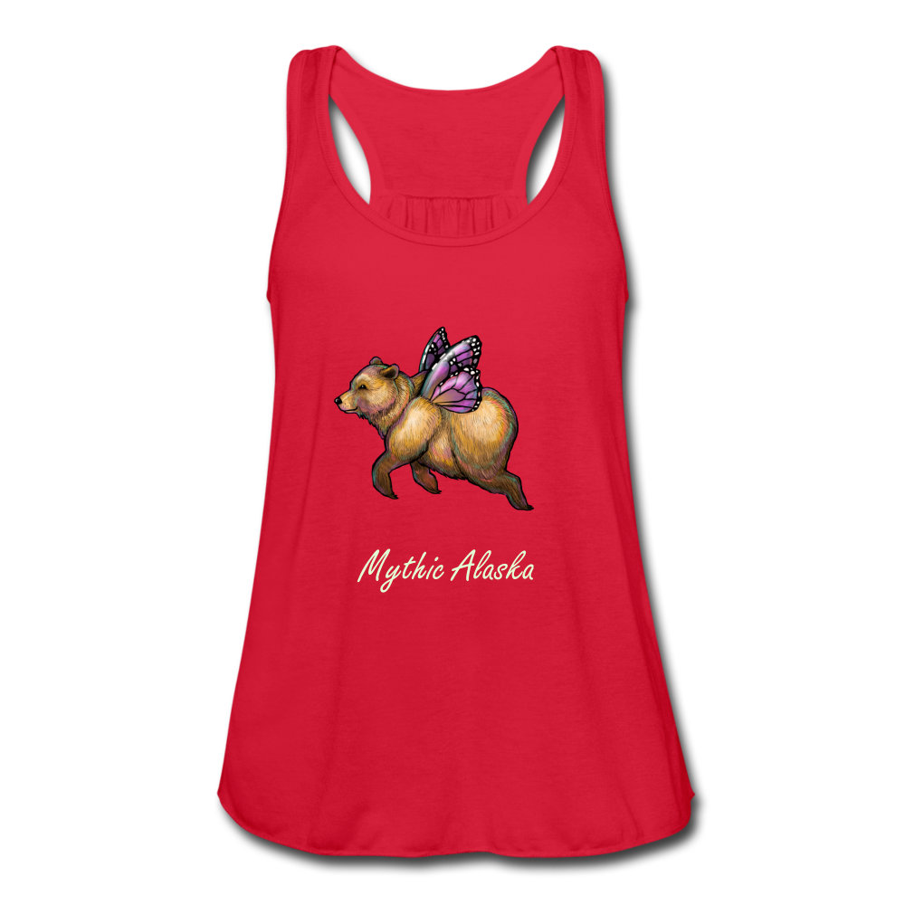Butterbear - Women's Flowy Tank Top by Bella - red