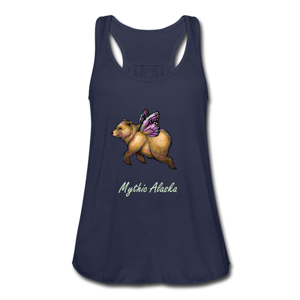 Butterbear - Women's Flowy Tank Top by Bella - navy