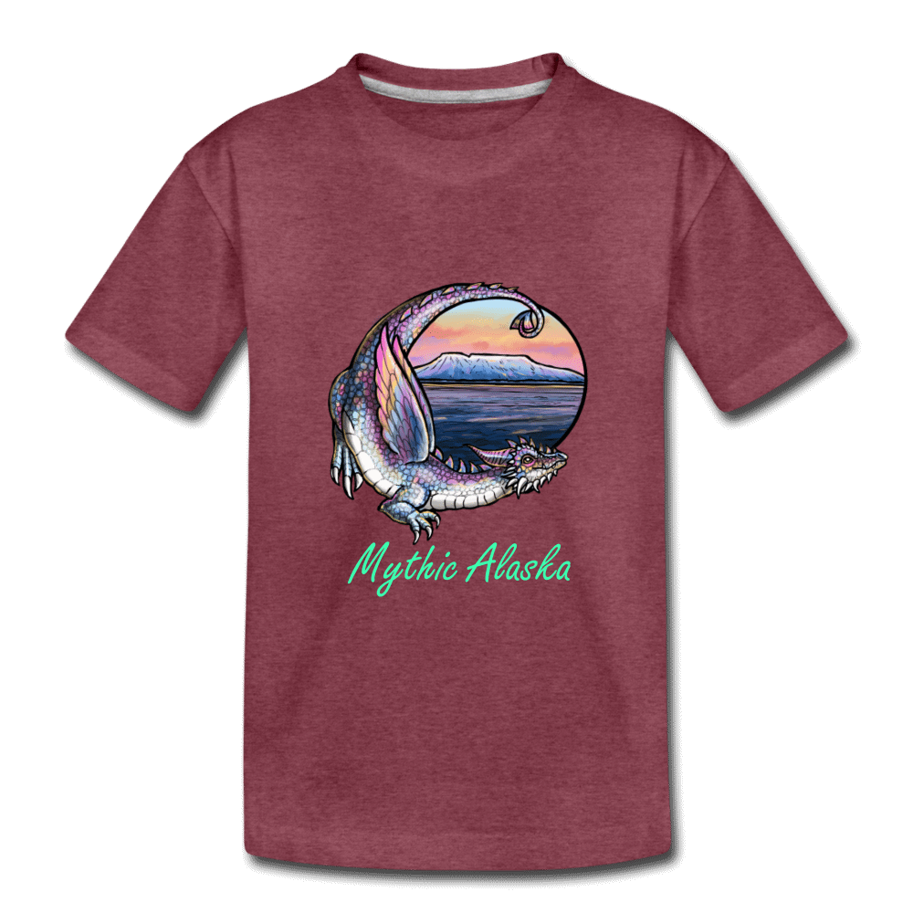 Sleeping Lady Dragon - Kids' Premium T-Shirt - heather burgundy