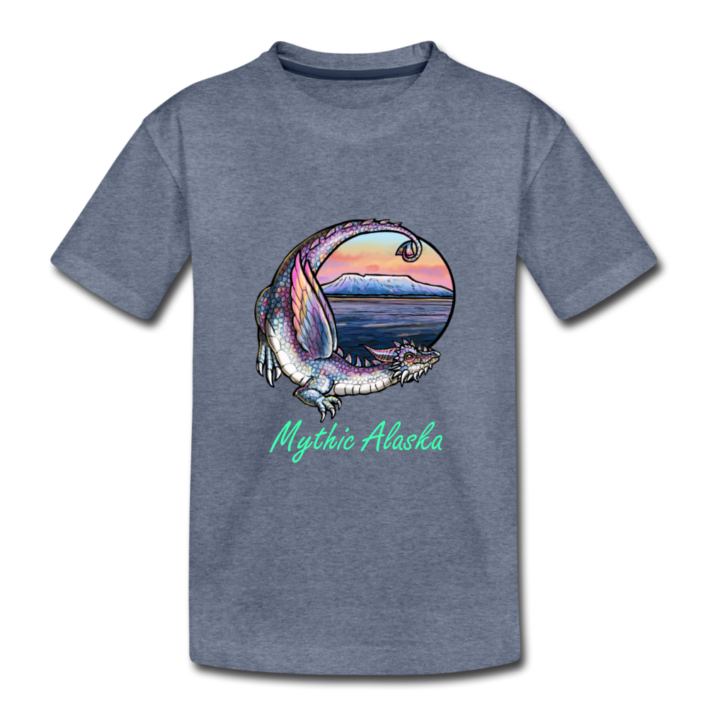 Sleeping Lady Dragon - Kids' Premium T-Shirt - heather blue