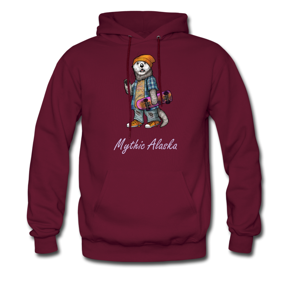 Ollie Otter - Men's Midnight Hoodie - burgundy