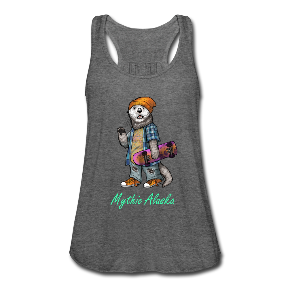 Ollie Otter - Women's Flowy Tank Top by Bella - deep heather