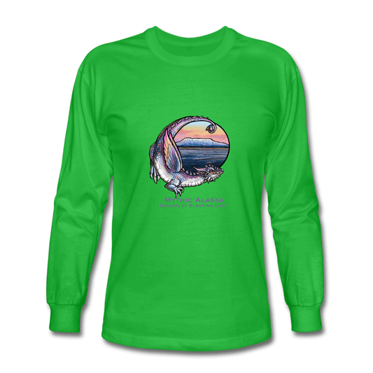Sleeping Lady Dragon - Men's Long Sleeve T-Shirt - bright green