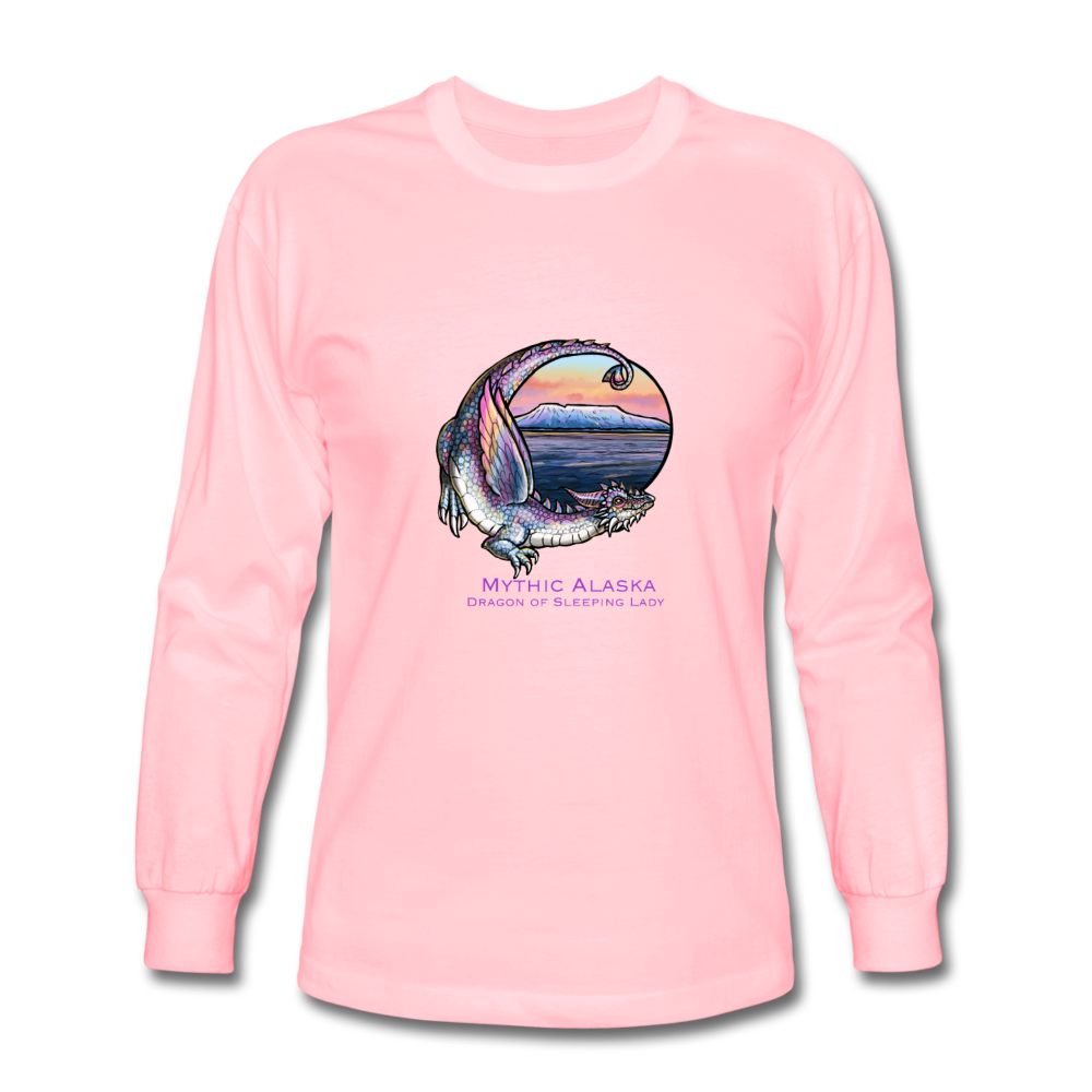 Sleeping Lady Dragon - Men's Long Sleeve T-Shirt - pink