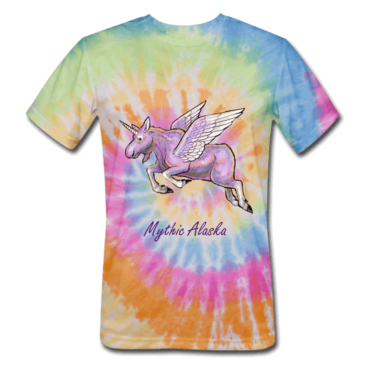 Moosicorn - Unisex Tie Dye T-Shirt - rainbow