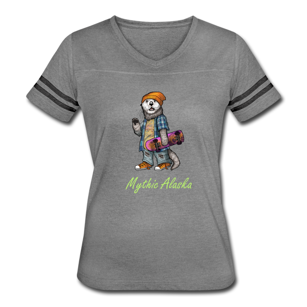 Ollie Otter - Women’s Vintage Sport T-Shirt - heather gray/charcoal
