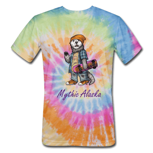 Ollie Otter - Unisex Tie Dye T-Shirt - rainbow